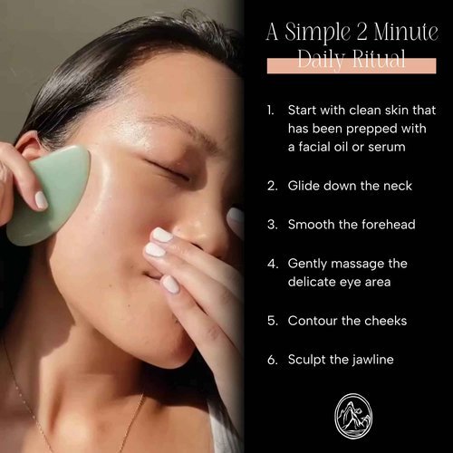 Mount Lai Jade Gua Sha Facial Tool – The Stone of Eternal Youth – 100% Genuine Jade Stone Face Sculpting Tool for Lymphatic Drainage, Puffiness Reduction & Timeless Radiance