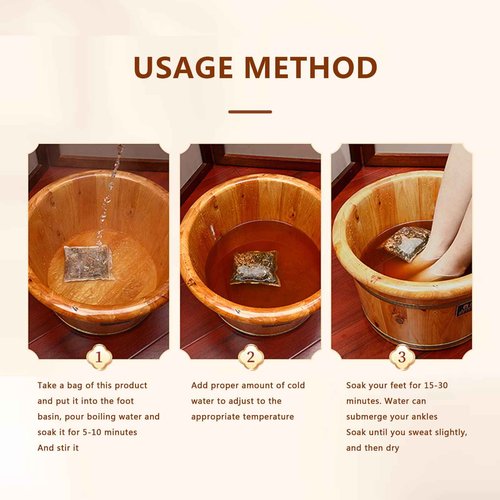 30 Pack Ginger Herbal Foot Soak Spa - 900g Natural Plant Blend with Mugwort & Saffron, Relaxing Aromatherapy Bath for Home Wellness Routine 艾草生姜中药泡脚包900g