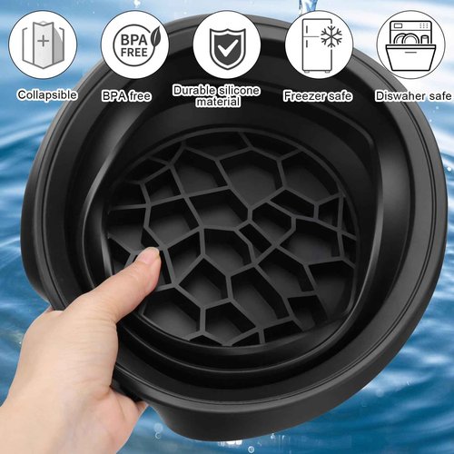 Silicone Face Bowl for Ice with Built-In Icetray, Collapsible Face Tub for Ice Bath, Facial Ice Plunge Bowl, Ice Water Facials at Home