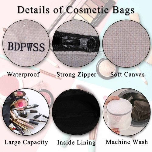 BDPWSS Dog Mom Makeup Bag - Coffee and Dog Lover Gift - Funny Cosmetic Bag for Women, Friend Birthday Present