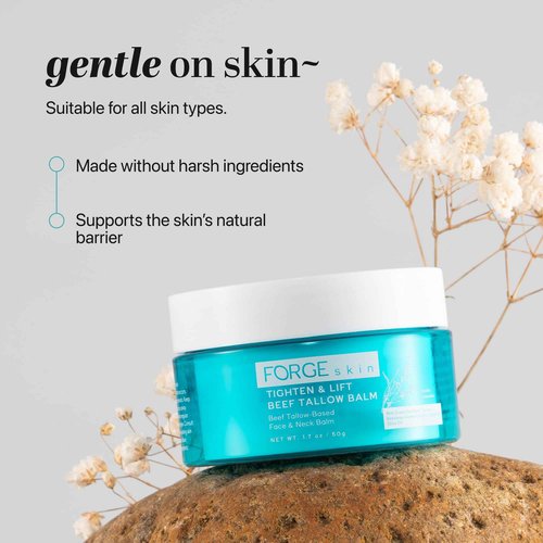 Forge Skin® Tighten & Lift Balm for Women [TALLOW-BASED] - Beef Tallow & Honey Extract Face Moisturizer - Natural Cream - Hydrating Facial Lotion - Anti Aging Skincare with Essential Oils (1.7 OZ)