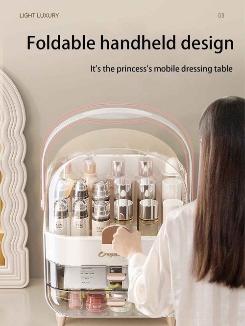 Elegxen Makeup and Skincare Organizer with Multiple Compartment - Stylish & Portable Makeup Organizer Box – Perfect Skin Care Holder for Vanity, Desk, & Bathroom - Ideal for Lipsticks, Brushes, & More