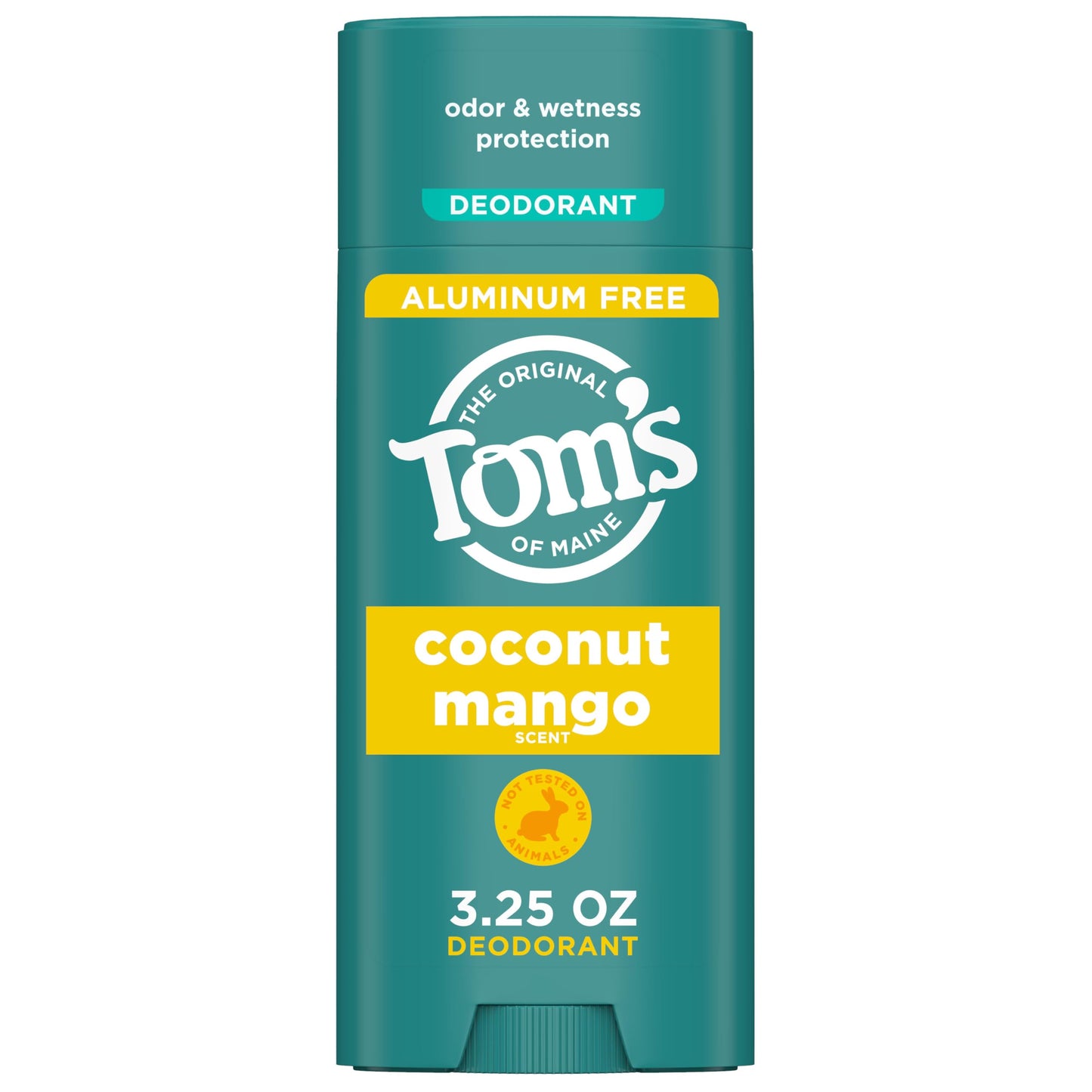 Tom’s of Maine Coconut Mango Aluminum Free Natural Deodorant For Women & Men | Goes on Clear | Odor & Wetness Protection | Naturally Derived and Moisture-Locking Ingredients | 3.25 oz