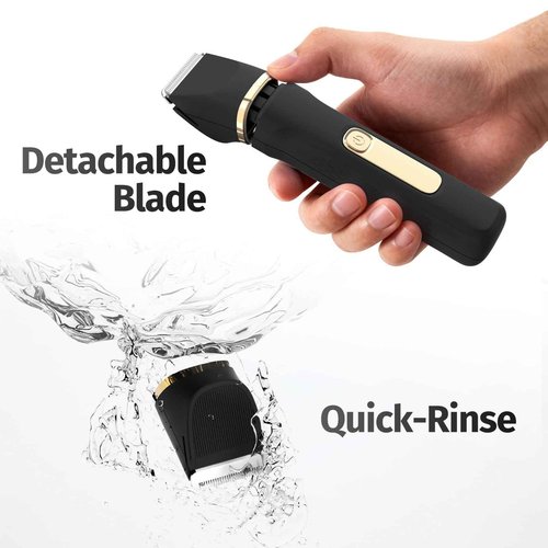 Bikini Trimmer for Women,5-in-1 Electric Razors for Women,Electric Shaver for Women's,IPX7 Waterproof Trimmer for Men Legs,with 5 Replaceable Blade Heads,USB Recharge Dock（Black）