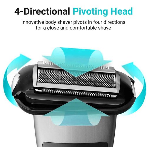 4 Piece BG2000 Replacement Head for Philips Norelco Bodygroom Series 7000 (BG7030, BG7040) & Series 5000 (BG5025) Shaver Foil, with Compatible Blade Combs