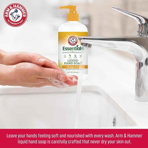 Arm & Hammer 6 Pack Liquid Hand Soap for Skin Cleaning - Cleanser for Kitchen & Bathroom with Gentle Rose Scent - Natural Hand Soap Cleanses, Softens 14 FL Oz (414ml)