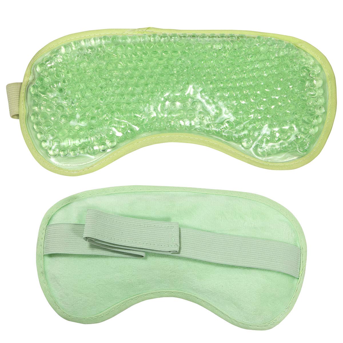 Cooling Eye Mask Reusable Gel Eye Mask for Puffy Eyes,Ice Eye Mask Cold Eye Mask Frozen with Plush Backing for Headache,Migraine,Stress Relief-Color Pastel Green