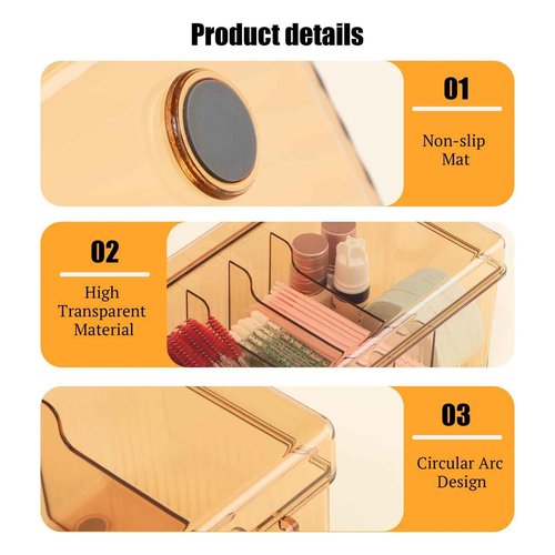 POCMKO Acrylic Eyelash Extension Organizer, Large Capacity Lash Supplies Storage Container Box, Makeup Cart With Lashes Extension Supplies