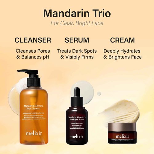 Melixir Mandarin Vitamin CE Hydration Cream, Niacinamide & Panthenol, Vitamin Capsules for Skin Radiance & Uneven Tone, Daily Face Moisturizer for Dry and Dull Skin, Korean Skincare (1.0 fl.oz./30ml)