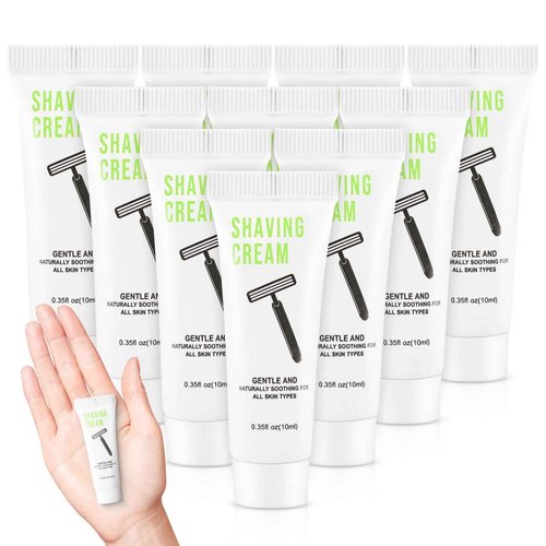 100 Shaving Cream Bulk Travel 10ml/0.35fl oz,Disposable Shaving Cream in Bulk Travel Shave Cream for Hotel Homeless,White Tea