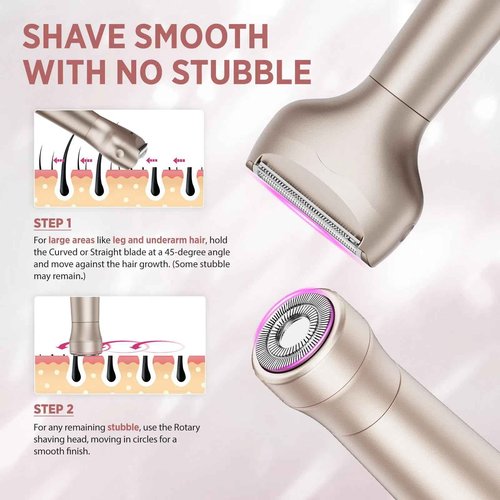 Orchrose Electric Razor for Women Body: Rechargeable Painless Electric Shaver for Bikini Face Body Legs Underarms - Portable for Travel