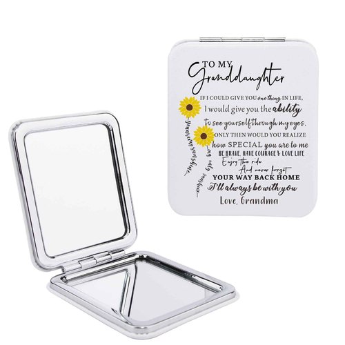 Gtizry Sunflower Makeup Mirror - 2.48 X 2.9 X 0.39 - Inspirational Gift for Granddaughter from Grandma, Granddaughter Gift Idea for Christmas, Birthday