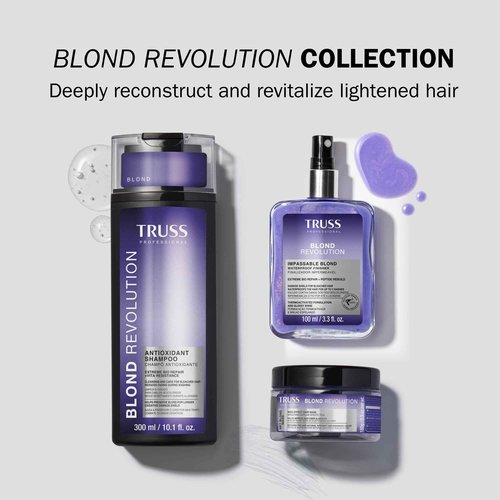 TRUSS Blond Revolution Blonde Shampoo - Gentle Cleansing Shampoo for Color Treated Hair - Preserves Luminous Blonde Coloring While Fighting Oxidation & Increasing Shine (10 fl oz)
