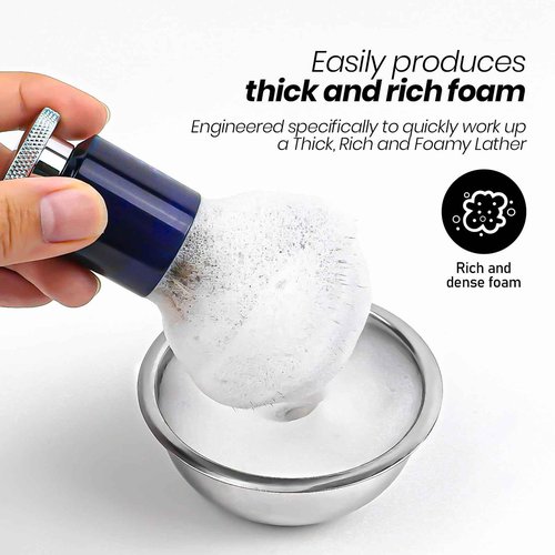 Doladaes Shaving Brush for Men, Shave Brush soft and dense, Stainless Steel Handle,Ultra-Strong Nut Structure,Minimal Shedding, Fast Lather,The best shave of your life! Blue Pearl