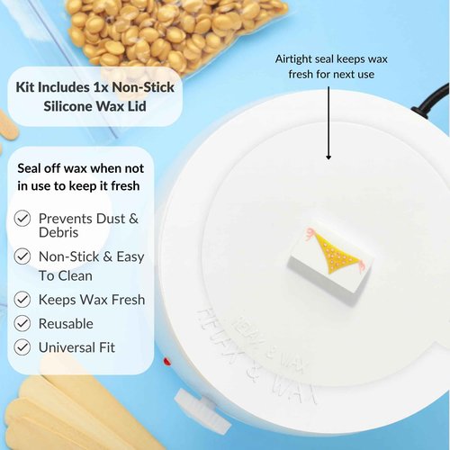 Reusable Non-Stick Silicone Wax Collars + Can + Lid for Wax Pot – Fits All 14-16 oz Wax Cans & Warmers – Wax Warmer Collars for Easy, Mess-Free Cleaning, 3-Piece Set (Collar + Can + Lid, White)