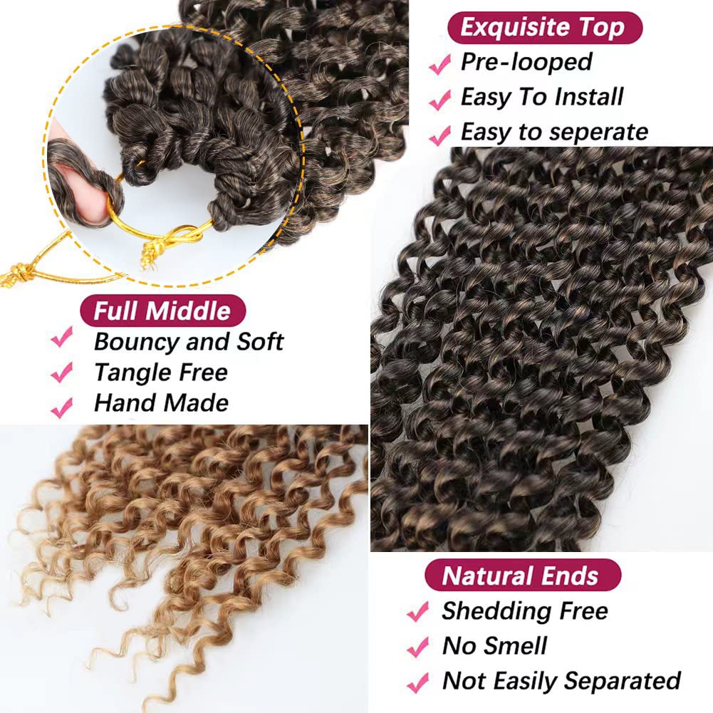 Passion Twist Hair 6 Packs Water Wave Crochet Hair Passion Twist Braiding Hair For Black Women(18 Inch (Pack of 6), T27#)