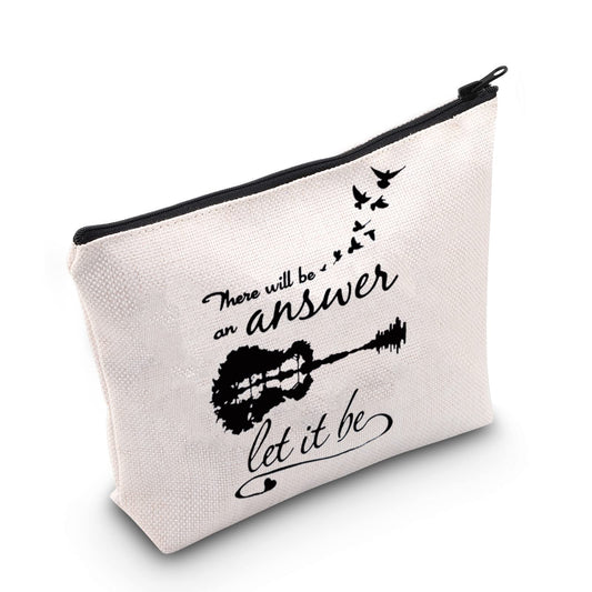 MNIGIU Song Lyrics Inspired Gift There Will Be Answer Let It Be Cosmetic Bag Music Album Gift Music Fan Gift