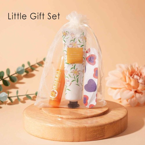 CUDICY Hand Cream and Lip Balm Bulk 24 Gift Sets Party Favors for Baby Shower Bridal Shower Wedding for Guests Prizes Women Adults Bachelorette Travel With Nail Files Thank You Cards Organza Bags