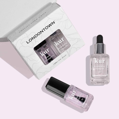 LONDONTOWN S.O.S. Salon Staples Set - Instant Smudge Fix, Accelerating Drying Oil, Smoothes and Fixes Manicures Ultra Fast Drying Set .40fl oz Each