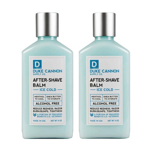 Duke Cannon Supply Co. - Ice Cold Cooling Effect After-Shave Balm, (6 oz) Closes Pores and Soothes Skins to Prevent Irritation - Sandalwood (2 Pack)