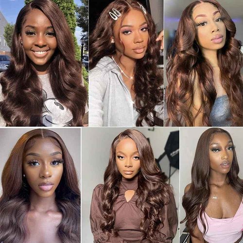#4 Bundles Dark Brown Body Wave Human Hair Bundle 22 Inch Chocolate Brown Body Wave Bundles Human Hair Extensions
