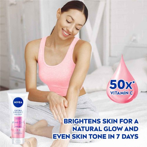 NIVEA Extra Bright Body Serum, Premium Fragrance Miracle Sweet Pear, 320 ml