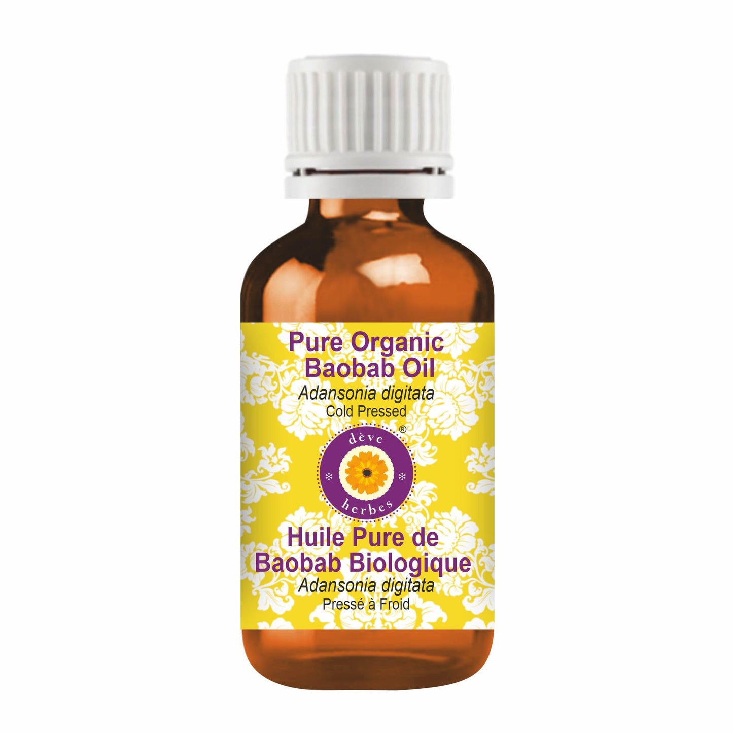 dève herbes Pure Organic Baobab Oil (Adansonia digitata) Cold Pressed 100ml (3.38 oz)