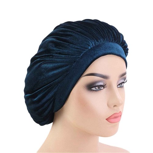 Women Velvet Bonnet Sleep Cap Comfortable Night Sleeping Hat Hair Loss Cap Turban