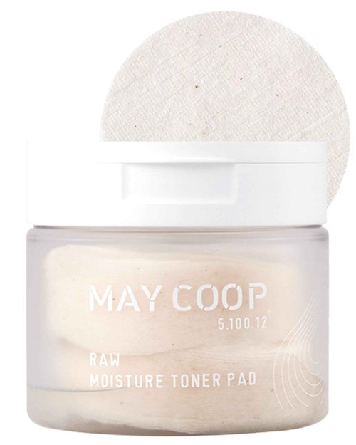 MAY COOP Raw Moisture Korean Toner Pad – Redness Relief, Hydrating, Exfoliating Cotton Pads with 75% Maple Sap for Skin Balancing & Smoother Texture, 70 Pads