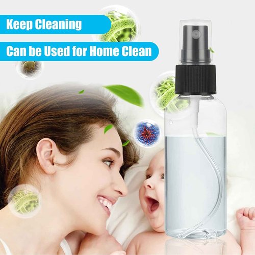 CertBuy 60 Pcs Small Plastic Spray Bottles, 2oz 60ml Empty Fine Mist Spray Bottles, Refillable Liquid Container Sprayer for Essential Oils Perfumes Travel Makeup, with 5 Pcs Funnels