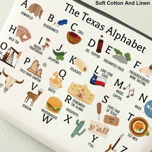 Cute Texas State Souvenirs Gifts Makeup Bag Texas Themed Gifts for Women Her Sister Daughter Mom Friends Coworkers Aunt Niece Friendship Birthday Christmas