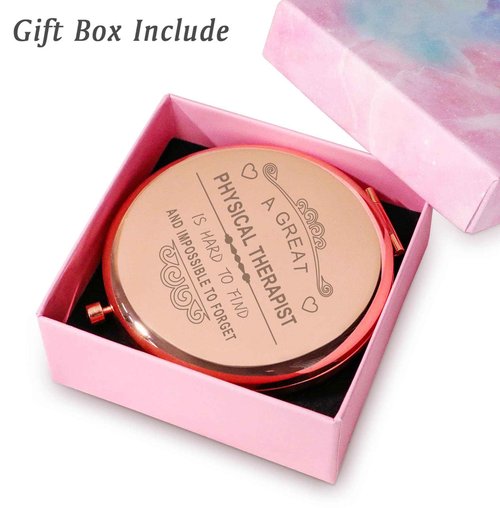 Physical Therapist Gifts for Women, Appreciation Gifts for Physical Therapist, Personalized Compact Mirror for Christmas, Stocking Stuffers, Secret Santa, Retirement, Leaving Away, Farewell