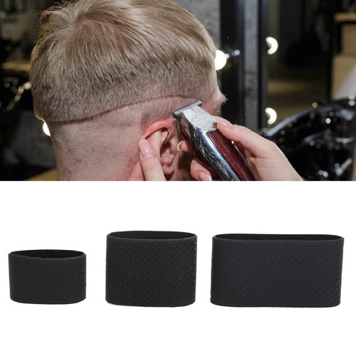 3pcs Heat Silicone Clipper Bands, Anti Slip Shock Absorbing Universal Clipper Trimmer Grips Sleeve for Professional Barber Shop, Beautiful and Comfortable