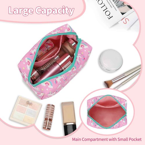 onemoky Small Makeup Bag for Girls, Cute Makeup Bag Travel Makeup Organizer Bag, Birthday Gifts for Girls 4 5 6 7 8 9 10 11 12 13 14 15 16 Years Old, Graduation Gifts for Teen Sister Daugther Friend