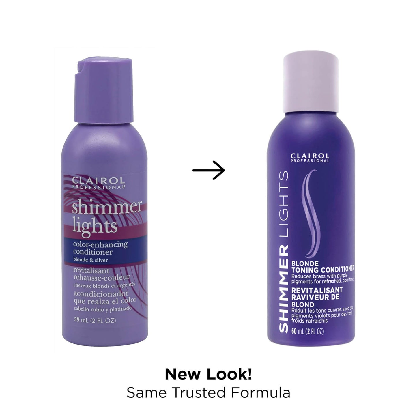 Clairol Professional Shimmer Lights Purple Conditioner, 2 fl. Oz *Travel Size Neutralizes Brass & Yellow Tones For Blonde, Silver, Gray & Highlighted Hair **Packaging May Vary