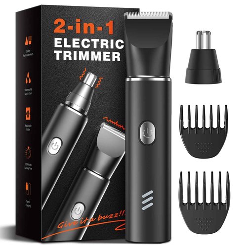 REYOLL Body Hair Trimmer for Men,Electric Groomer, Nose/Ear Hair Clipper,Ceramic Blade, Chest/Back/Groin/Armpit Hair Trimmer, Waterproof, Type-C Charge & Safety Lock