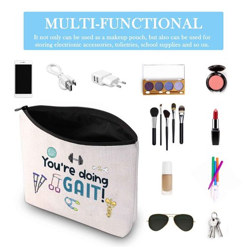 GJTIM PT Gift Physiotherapy Gift Physical Therapy Zipper Pouch Physical Therapist Graduation Gift You’re Doing Gait Makeup Bag (Doing Gait Bag)
