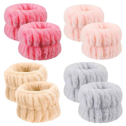 8Pcs Anmieciu Microfiber Spa Wristbands, Face Washing Wrist Towels to Prevent Liquid Spilling Down Your Arms