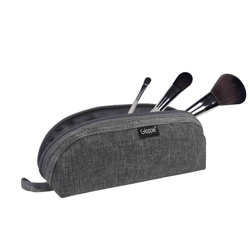 Gloppie Portable Makeup Brush Bag - Compact and Durable Small Cosmetic Case for Daily and Travel Use, Grey