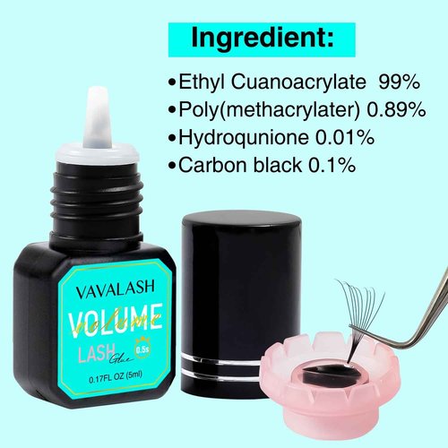 VAVALASH Eyelash Extension Glue Lash Extension Adhesive 0.5-1 Sec Drying Time Retention 9 Weeks Maximum Bond Lash Glue Long Lasting Black Lash Adhesive Professional Lash Artist Use Only (Volume,5ml)