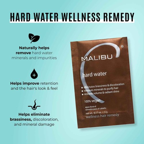 Malibu C Hard Water Wellness Remedy - Removes Deposits & Impurities - Contains Vitamin C for Shiny, Vibrant Results - Hard Water Treatment (12 Packets)