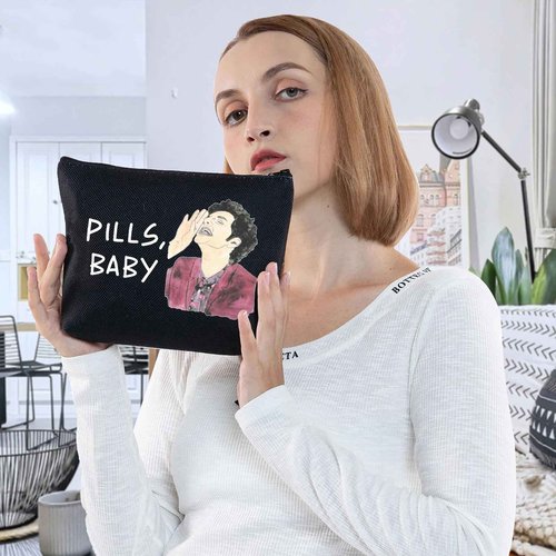 G2TUP John Raffio Travel Cosmetic Bag Leslie & Tom Fans Gift Pills Baby Zipper Pouch Bag Parks Manager Merch (Pills Baby BL MG)