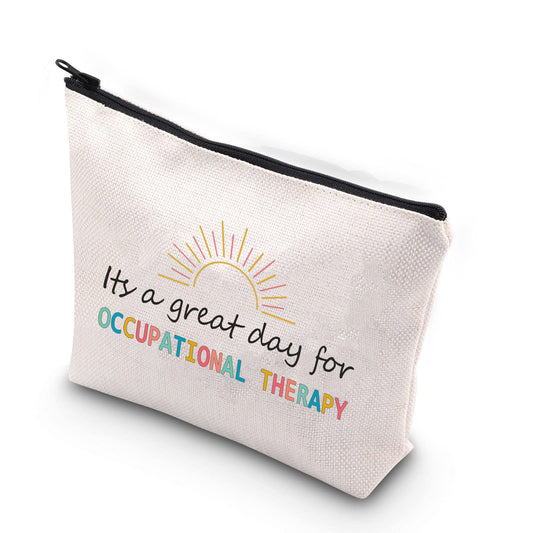 XYANFA Occupational Therapy Makeup Bag Ot Student Gift Ot Thank You Gift Ot Therapist Zipper Pouch (good day for ot)