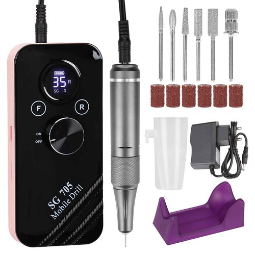 SG705 Mobile Drill Portable Nail Mobile Drill for Professional Manicure and Pedicure, Precision Electric Nail Tool for Smooth Nail Shaping and Polishing, Cordless and Rechargeable
