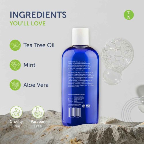 Truremedy Naturals 12oz Tea Tree Oil Body Wash - Pack of 2 - Tea Tree Soap with Aloe and Peppermint Oil - Moisturizing Foot Wash - Suitable for All Skin Types