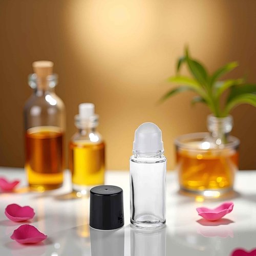 Juroicessry 2Pcs Black 30ML Clear Empty Glass Essential Oil Roller Bottles Vials Containers Refillable Roll-on Bottle,Refillable Cosmetic Containers Refillable,Roller Bottles,Tools and Accessories