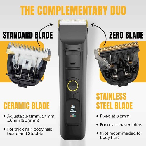Brio Zero Blade Compatible Beardscape V2 & V1 Trimmers, Cuts Extremely Close at 0.2mm, Stainless Steel Blade Perfect for Super Close Cuts, Creating Tight Lines and Cleaning up Mustaches (Gold)