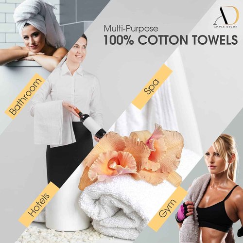 Ample Decor Wash Cloths Pack of 10, Oeko Tex Certified 600 GSM 100% Cotton Soft Absorbent, Premium Quality Durable Machine Washable, Ideal for Bathroom, Pool, Hotel, Spa – Beige