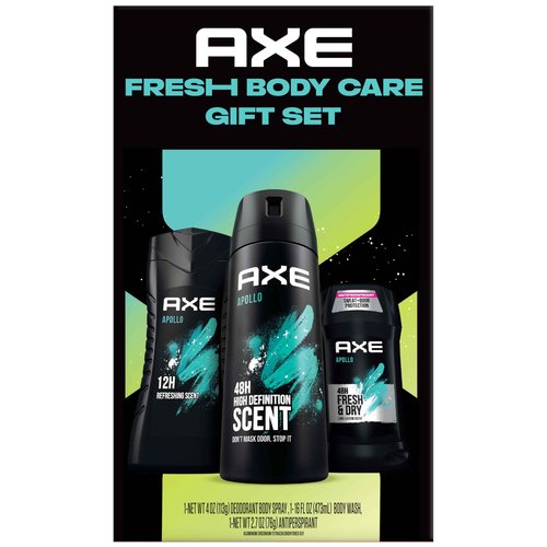 AXE Apollo Body Care Gift Set – Men’s Body Wash, Body Spray & Deodorant Set, Sage and Cedarwood (3 Piece Set)