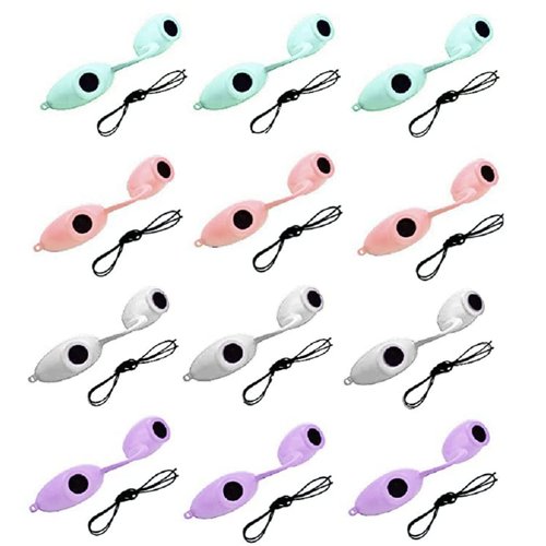 Super Sunnies Tanning Bed Goggles FDA Compliant UV & Red Light Therapy Protection - Assorted Pastel 12 Pack